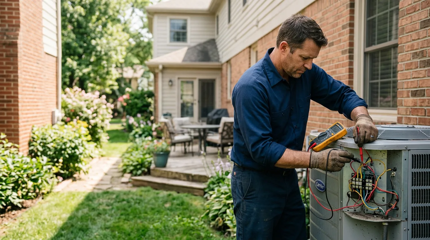 HVAC technician working near Plano, IL
